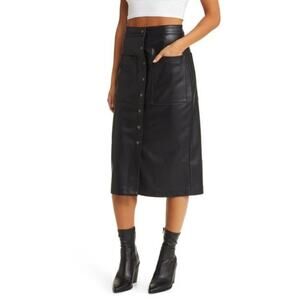 #25bk- NWT- BLANKNYC Patch Pocket Faux Leather Mini Skirt in City Bound Size:24